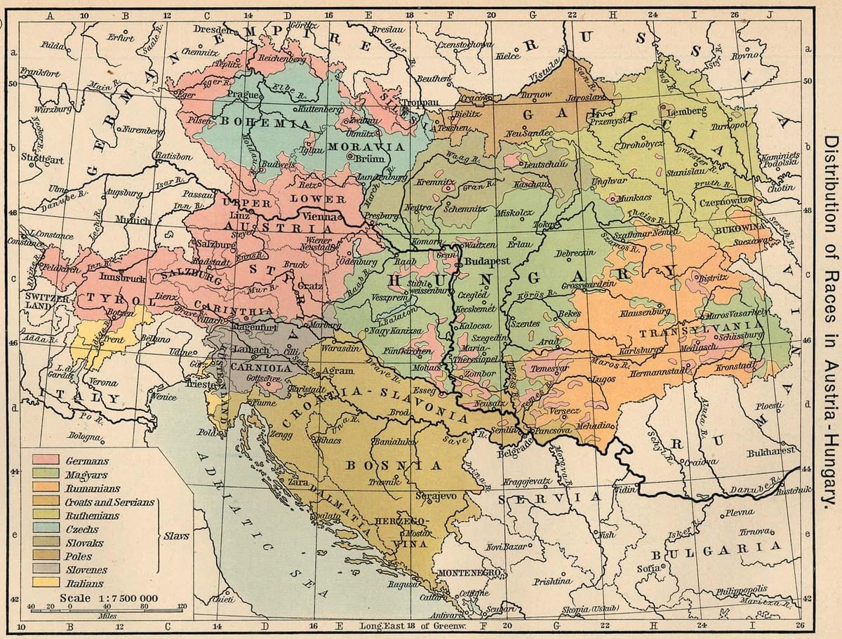 austurríki ungverjaland kort 1900