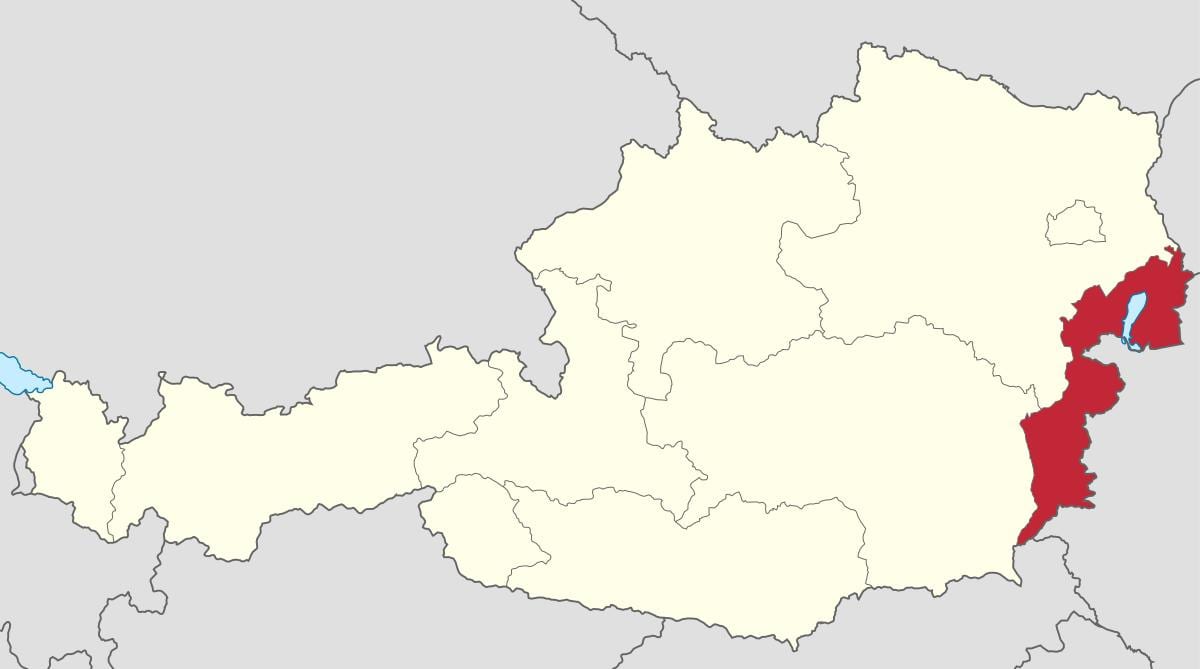 kort af burgenland austurríki