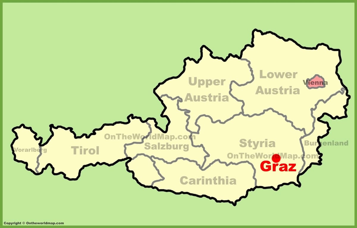 kort af graz austurríki