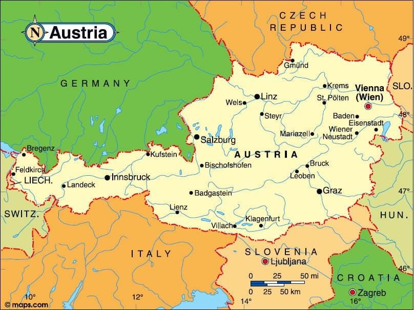 innsbruck í austurríki kort