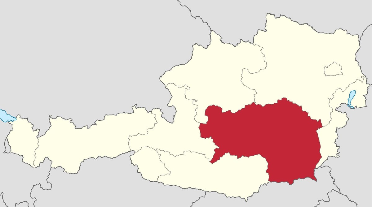 kort af styria austurríki