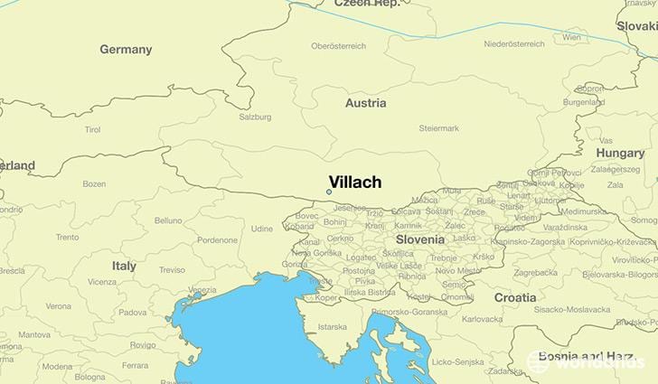 kort af villach austurríki
