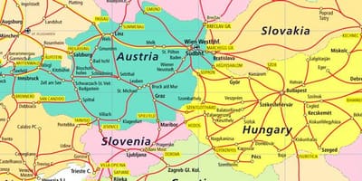 Austurríki járnbrautum kort