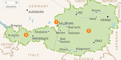 Kort af bregenz í austurríki