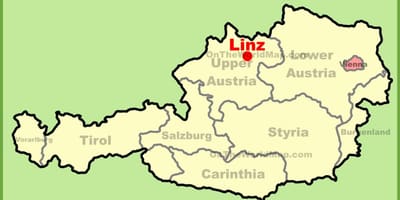 Kort af innsbruck í austurríki