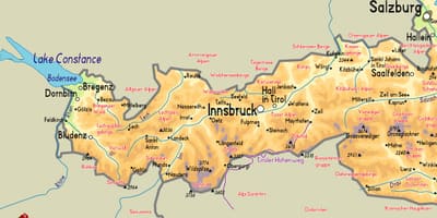 Kort af mayrhofen austurríki
