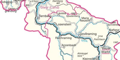 Kort af steyr austurríki 